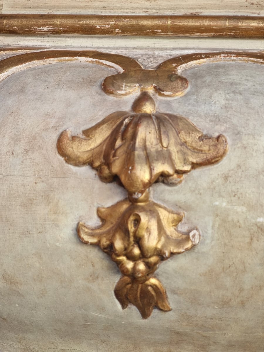 Lacquered And Gilded Bombé Commode, Venetian Area, 18th Century-photo-4