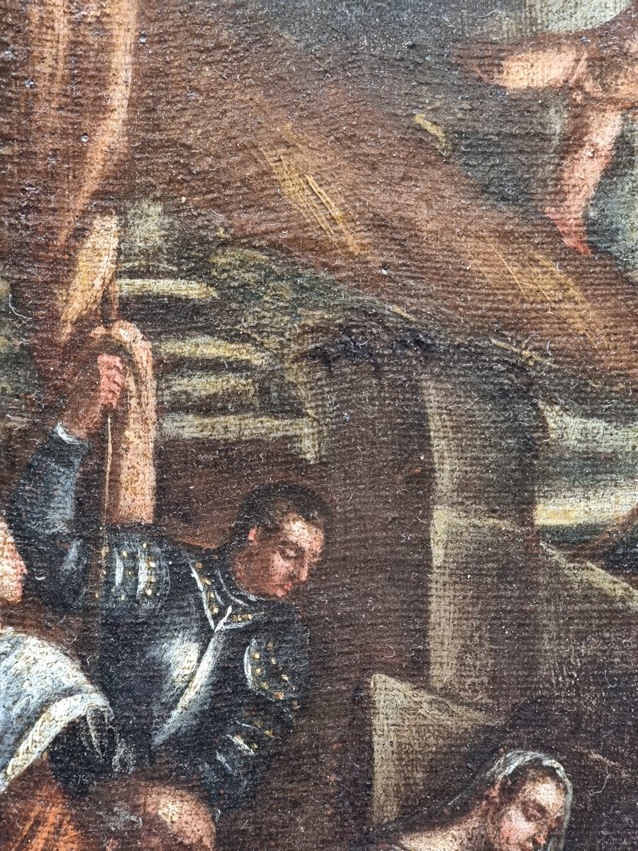 Venetian School, Bassanesque Circle Adoration Of The Shepherds With The Holy Family-photo-1