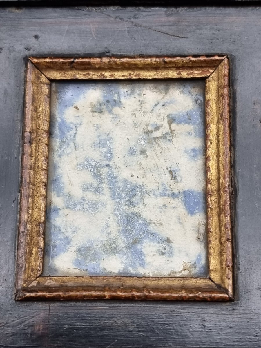 Base en bois ébénisé décorée en faux lapis-lazuli-photo-4