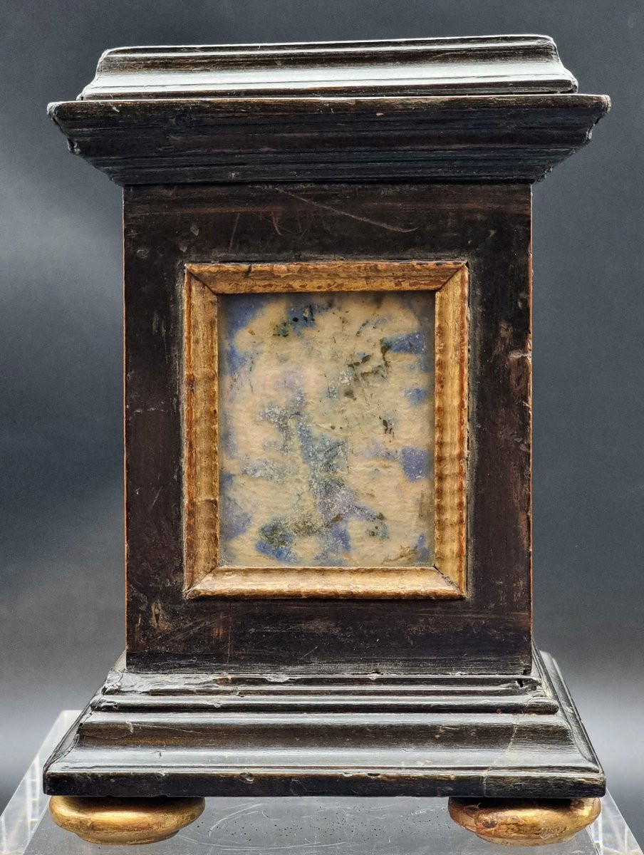 Base en bois ébénisé décorée en faux lapis-lazuli-photo-4