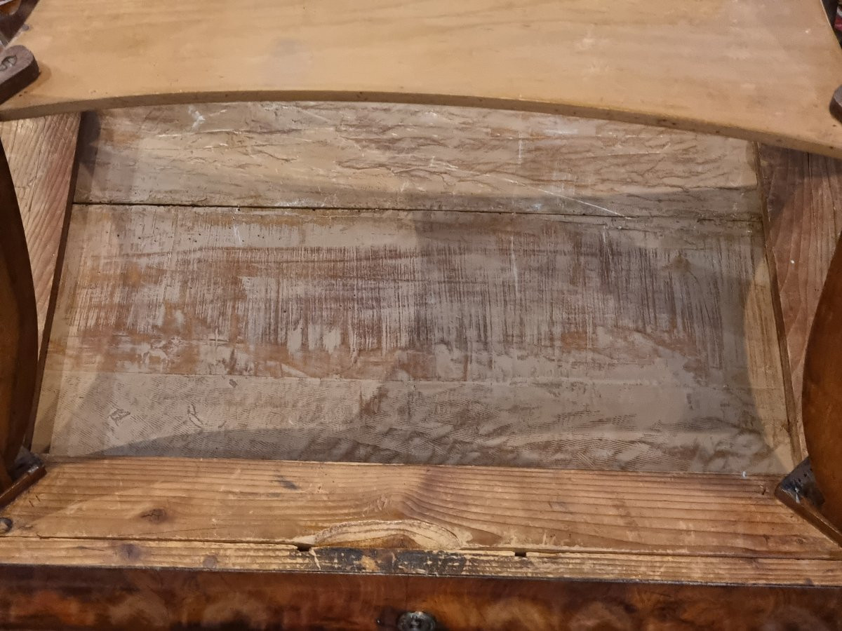 Venetian Empire Side Table In Cherry And Maple With Ink Decorations-photo-1