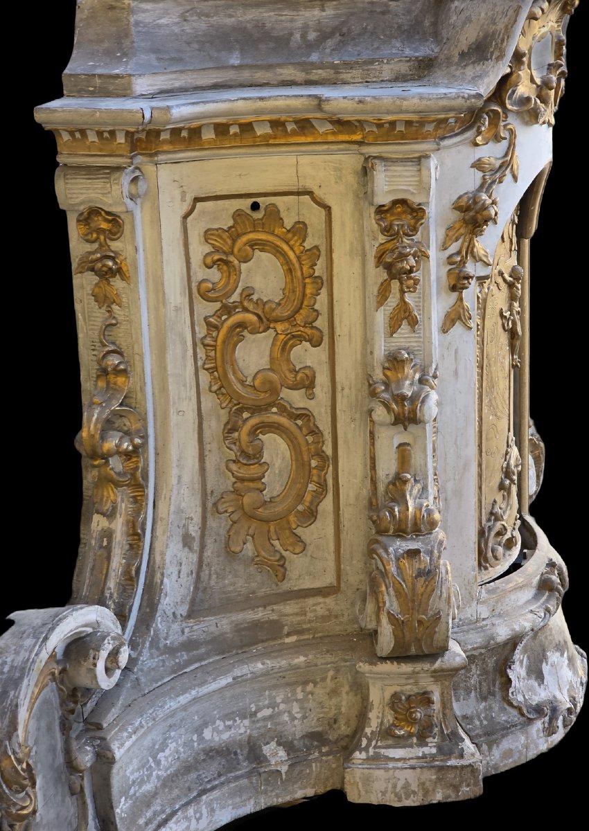 tabernacle d’autel baroque en bois sculpté et doré Italie, XVIIIe siècle-photo-3