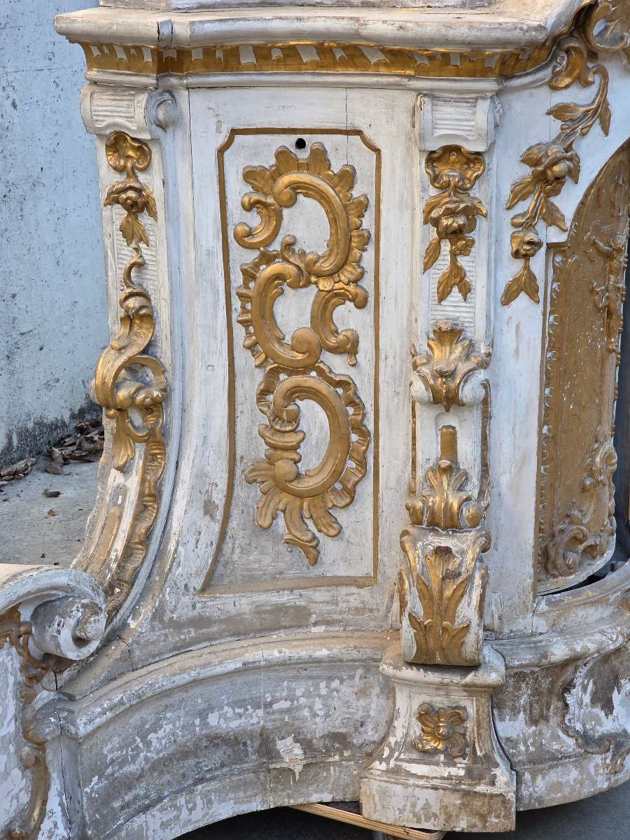 tabernacle d’autel baroque en bois sculpté et doré Italie, XVIIIe siècle-photo-5