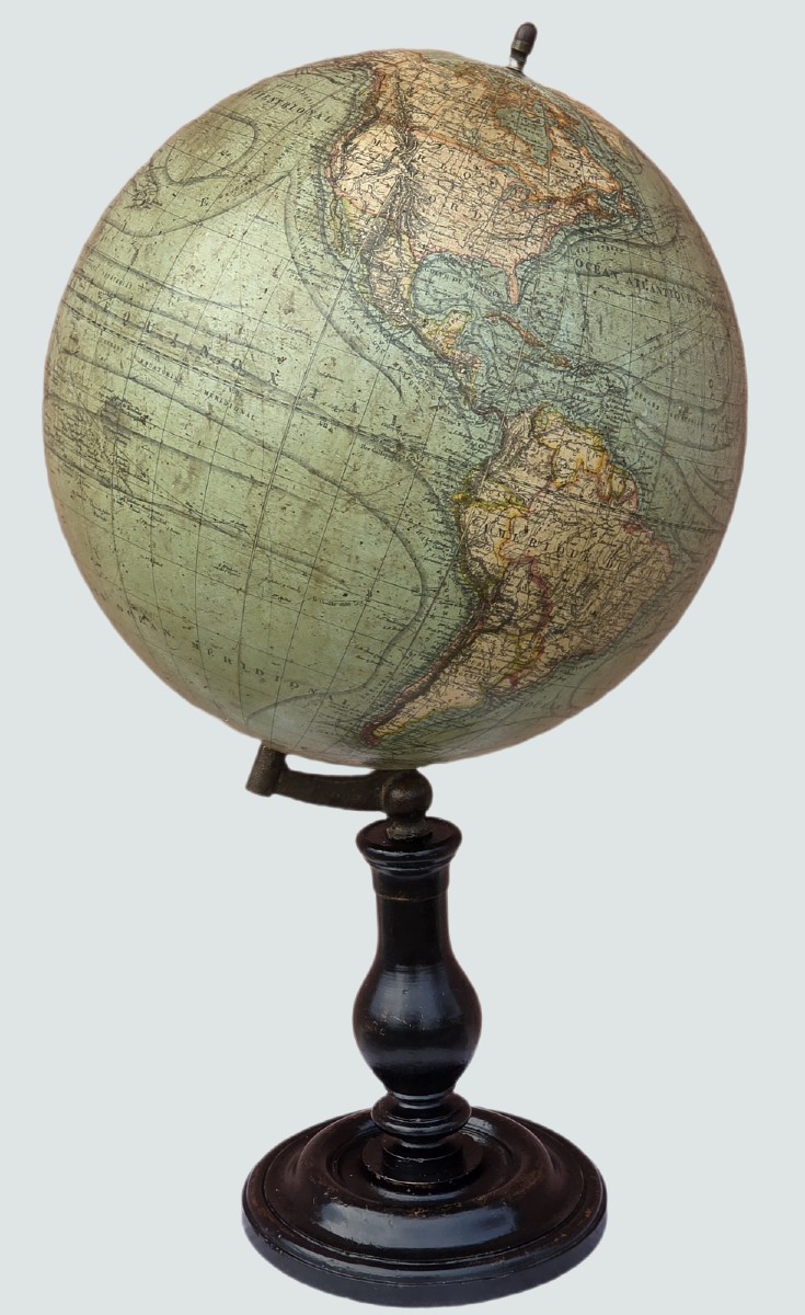 Globe terrestre français, G. Thomas, Paris, fin du XIXᵉ siècle