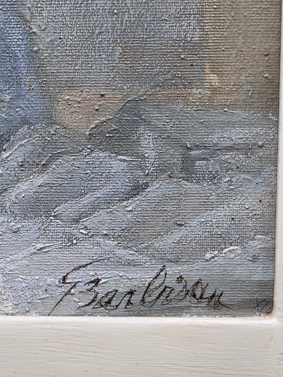 Giovanni Barbisan Still Life With Flowers Oil On Canvas-photo-2