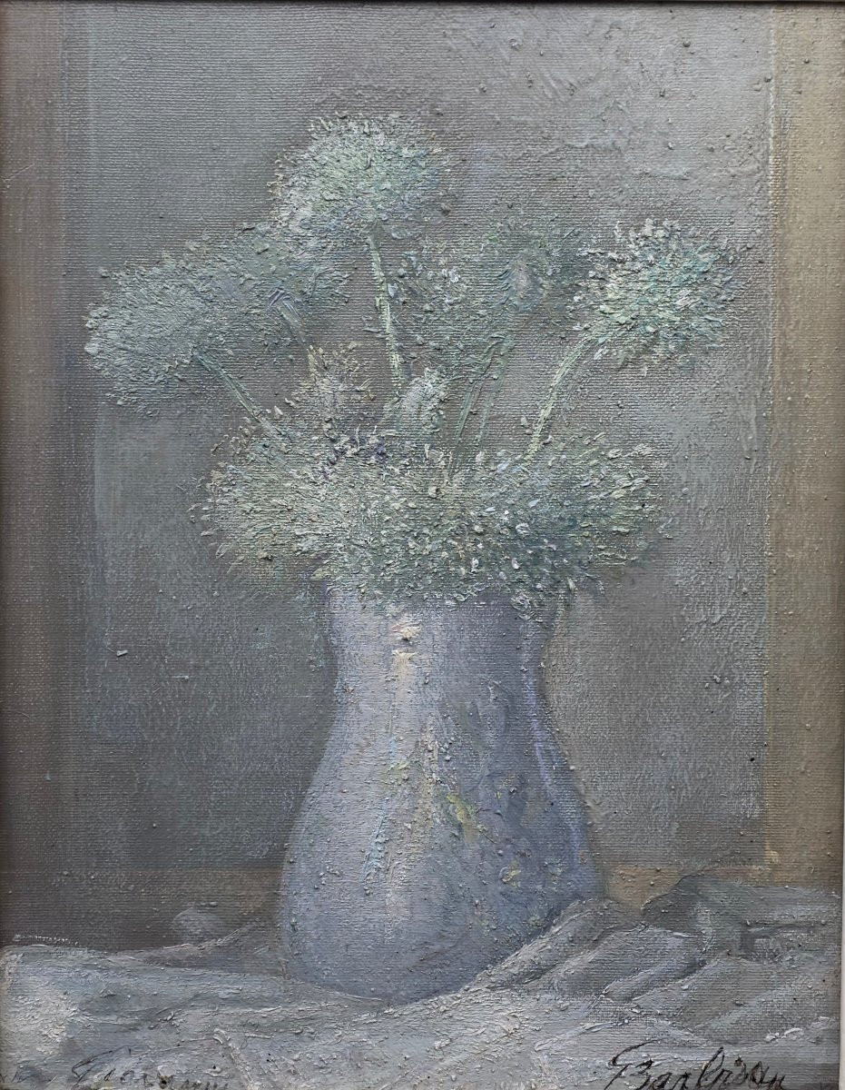 Giovanni Barbisan Still Life With Flowers Oil On Canvas-photo-4