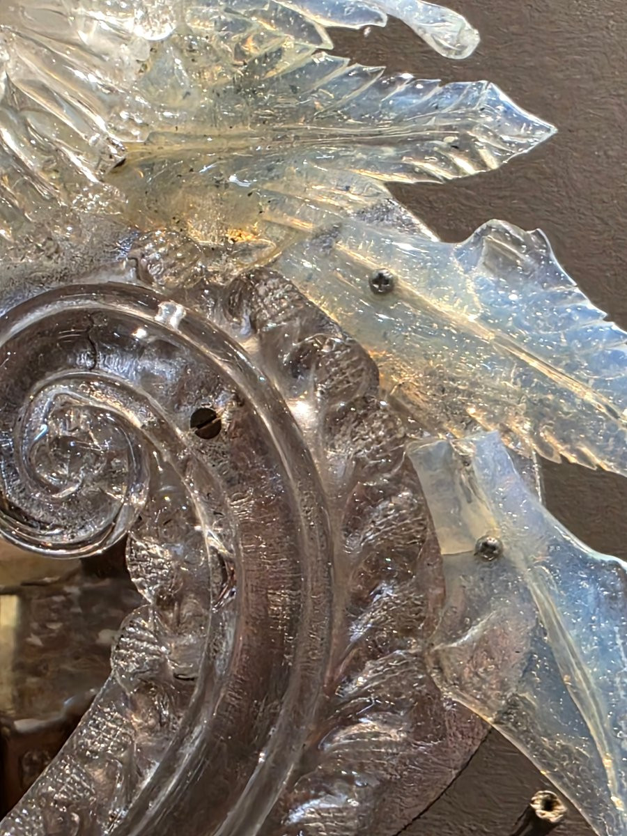 Miroir vénitien en verre irisé, fin du XIXe siècle-photo-3