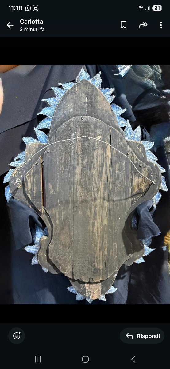 Miroir vénitien en verre irisé, fin du XIXe siècle-photo-4