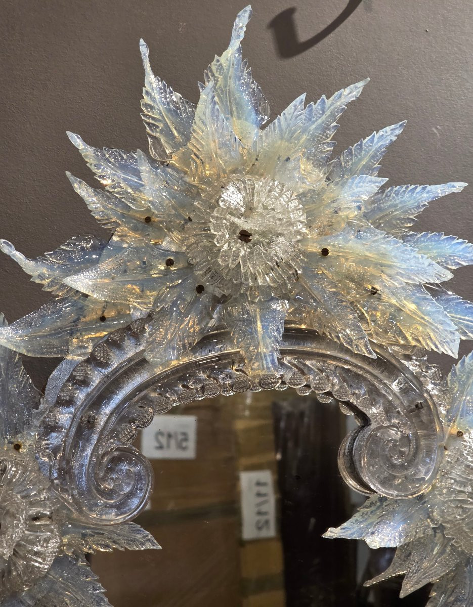 Miroir vénitien en verre irisé, fin du XIXe siècle-photo-3