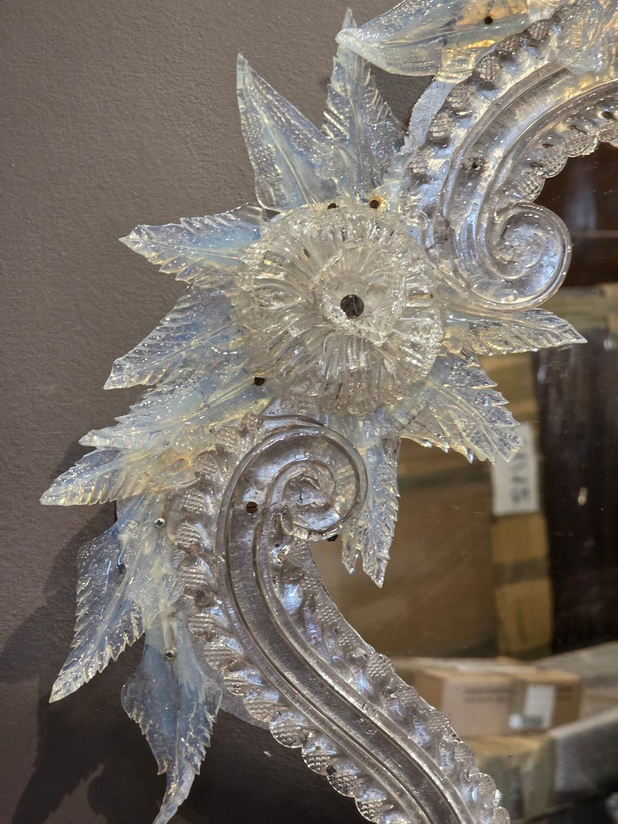 Miroir vénitien en verre irisé, fin du XIXe siècle-photo-4