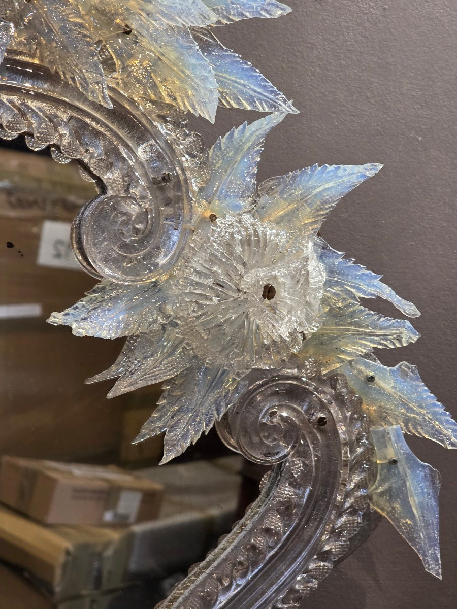 Miroir vénitien en verre irisé, fin du XIXe siècle-photo-5