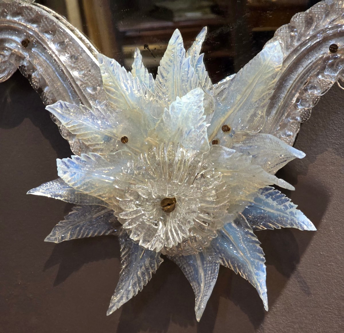 Miroir vénitien en verre irisé, fin du XIXe siècle-photo-8