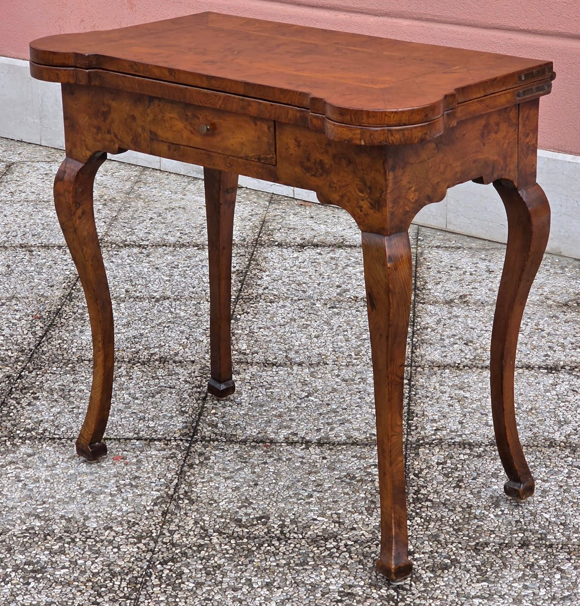 Emilian Louis XV Game Table In Elm Burl – First Half Of The 18th Century-photo-5