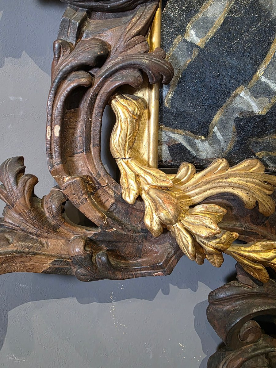 Antonio Zona – Portrait Of A Young Woman With Important Carved And Gilded Frame, Early 18th Cen-photo-3