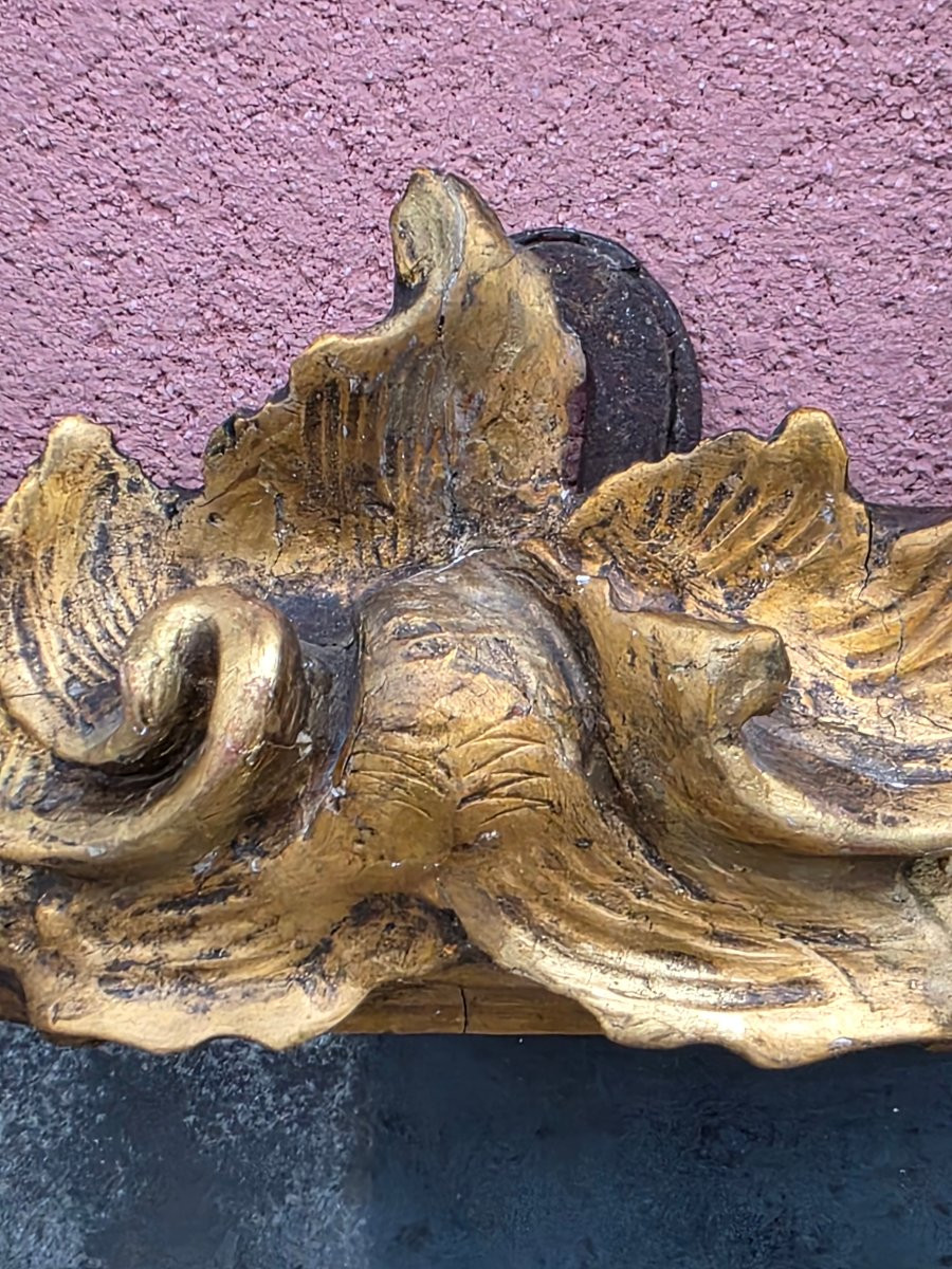 Miroir lombard sculpté et doré, milieu du XVIIIe siècle-photo-3