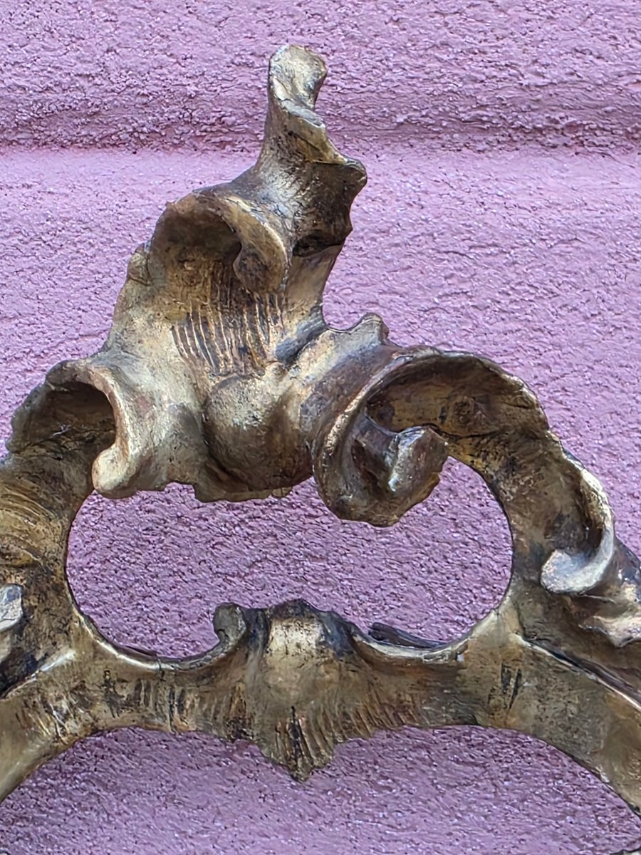 Miroir lombard sculpté et doré, milieu du XVIIIe siècle-photo-4