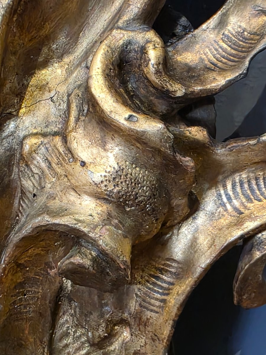 Miroir lombard sculpté et doré, milieu du XVIIIe siècle-photo-5