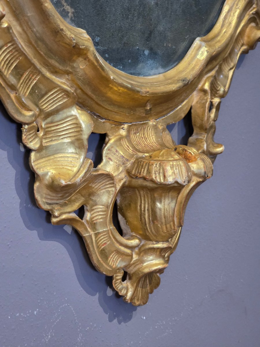 Applique vénitienne à miroir en bois sculpté et doré, fin XVIIIe – début XIXe siècle-photo-4