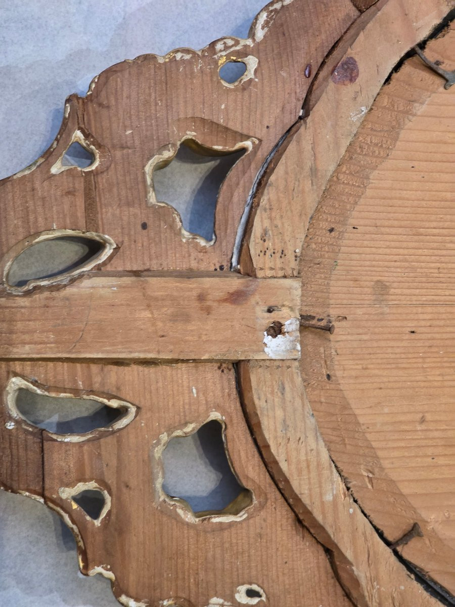 Applique vénitienne à miroir en bois sculpté et doré, fin XVIIIe – début XIXe siècle-photo-2