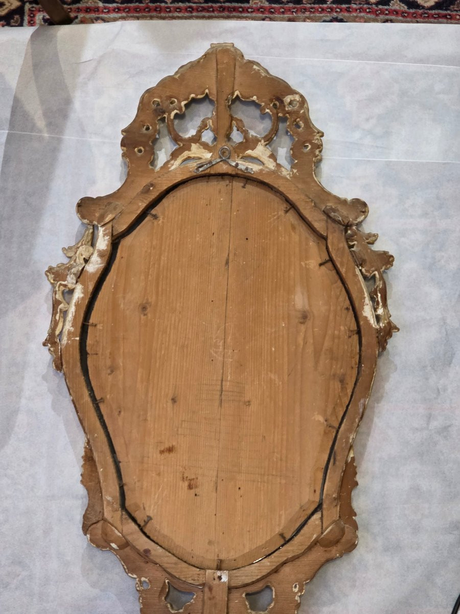 Applique vénitienne à miroir en bois sculpté et doré, fin XVIIIe – début XIXe siècle-photo-3