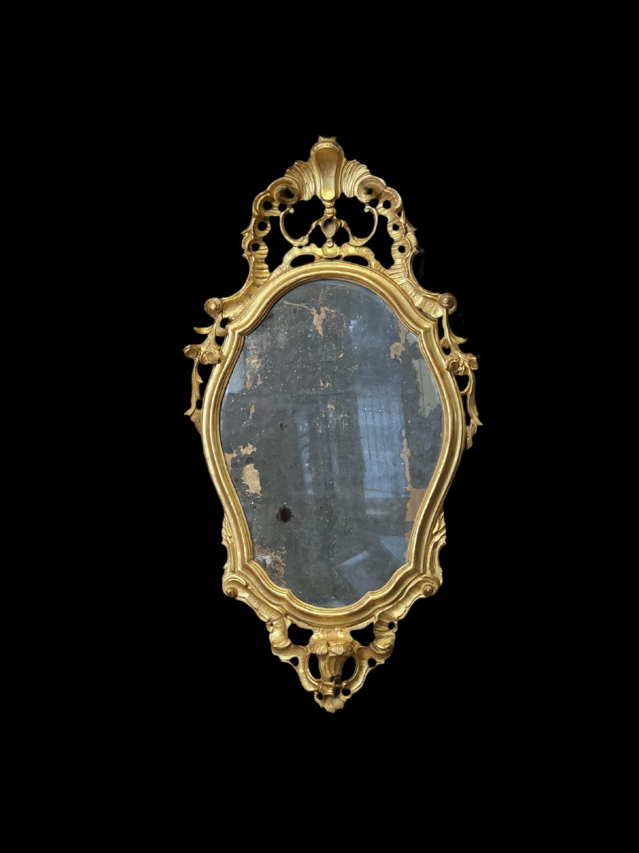 Applique vénitienne à miroir en bois sculpté et doré, fin XVIIIe – début XIXe siècle-photo-7