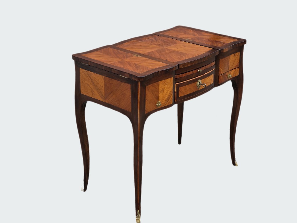 Louis XVI Dressing Table In Bois De Rose And Rosewood, Late 18th Century-photo-2