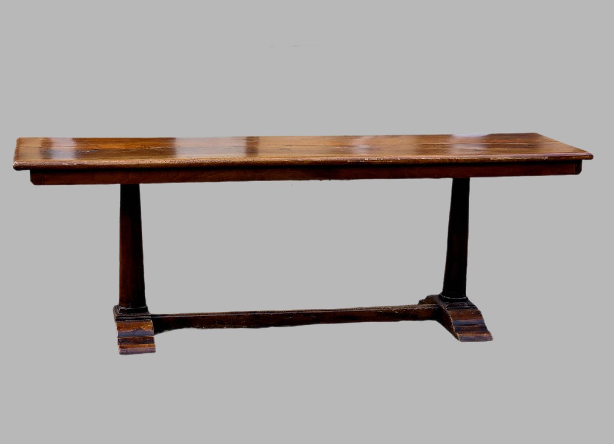 Walnut Fratino-style Table Assembled With Antique Elements-photo-3