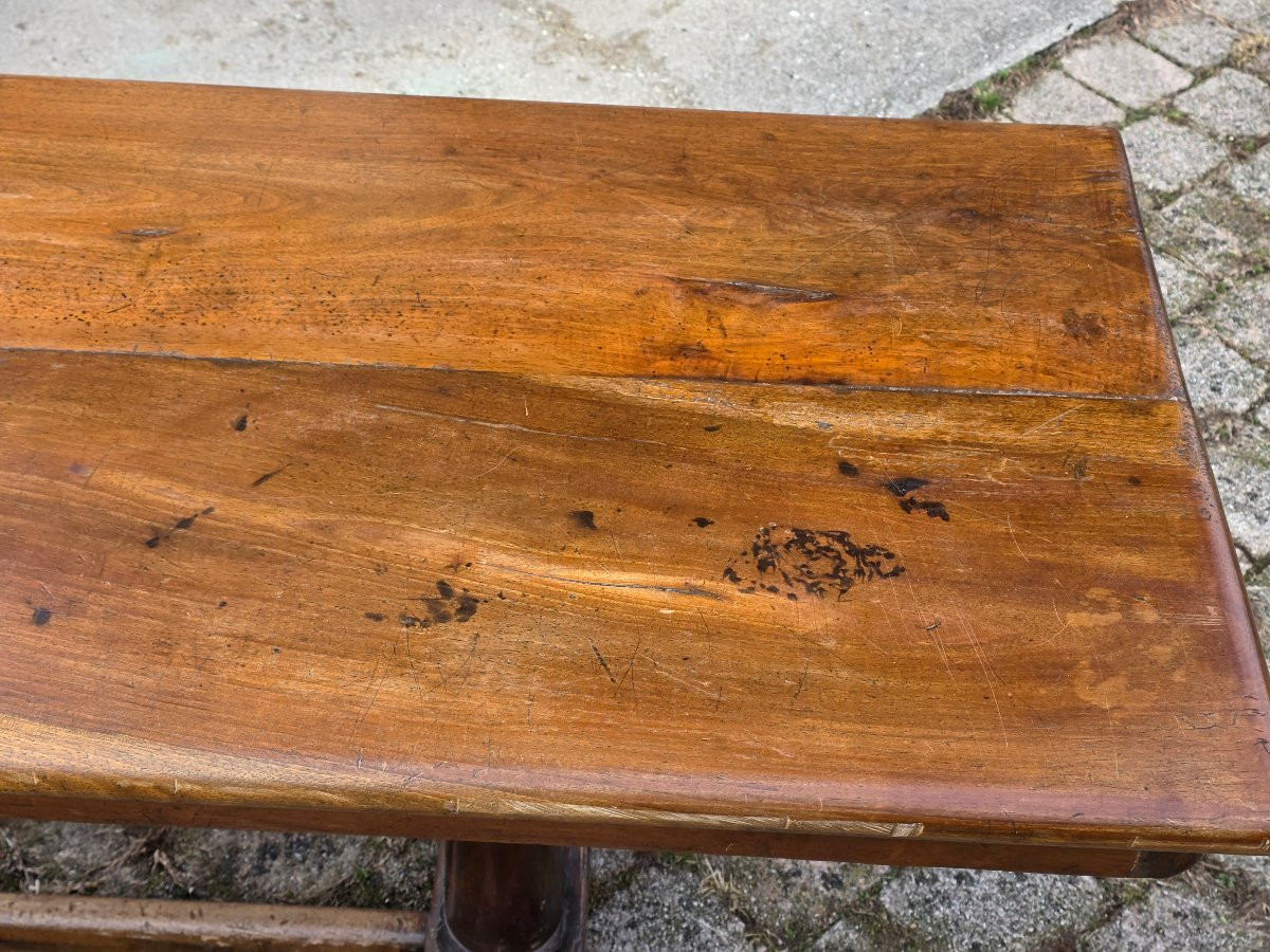 Walnut Fratino-style Table Assembled With Antique Elements-photo-3