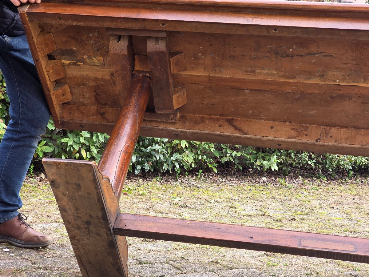 Walnut Fratino-style Table Assembled With Antique Elements-photo-4