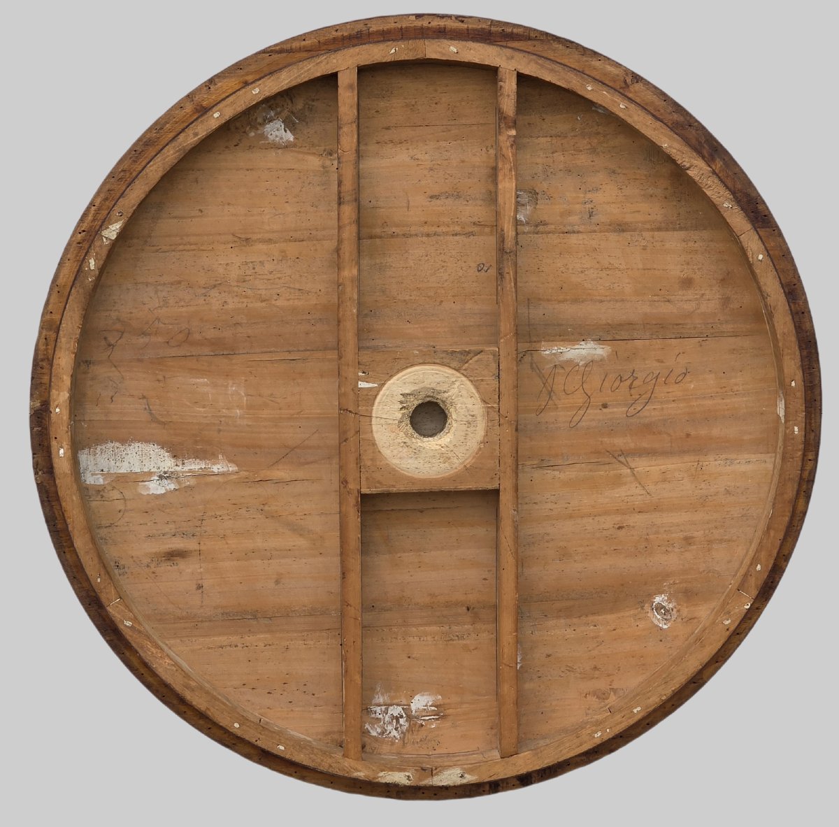 Neoclassical Marquetry Centre Table With Saint George, Emilian Area, Late 19th Century-photo-2