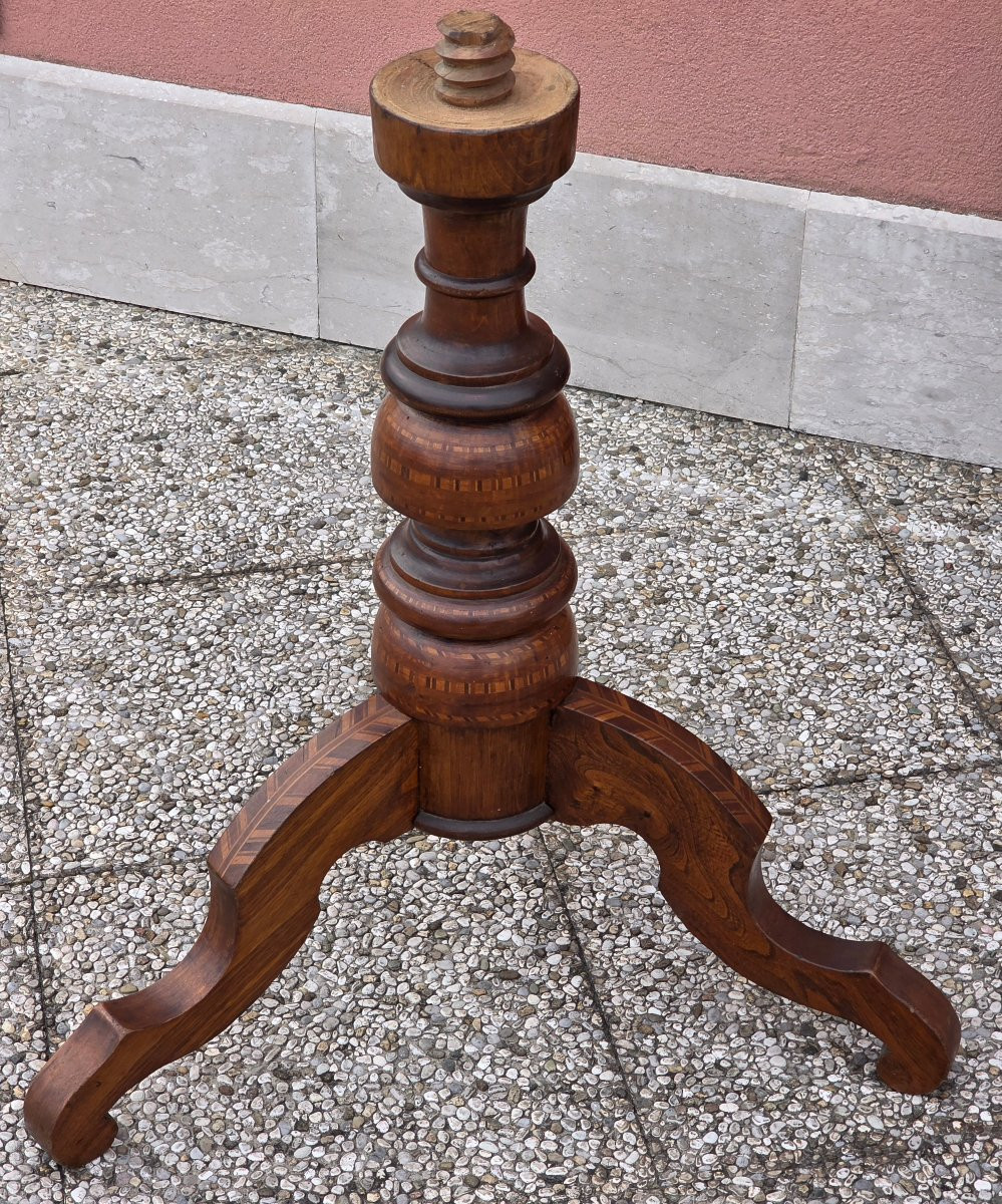 Neoclassical Marquetry Centre Table With Saint George, Emilian Area, Late 19th Century-photo-6