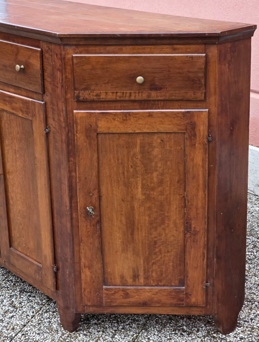 Buffet vénitien galbé en bois fruitier, art populaire, fin du XIXe siècle-photo-4