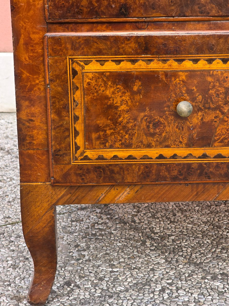 Venetian Louis XVI Chest Of Drawers In Walnut And Thuya Burr, Late 18th Century-photo-8