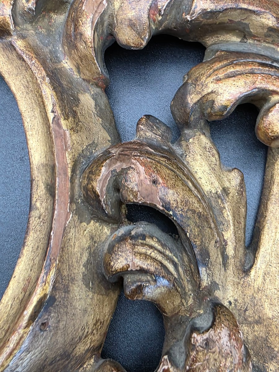 Louis XV Oval Carved And Gilt Frame, Swiss Pine Wood, Veneto-emilia, 18th Century-photo-4