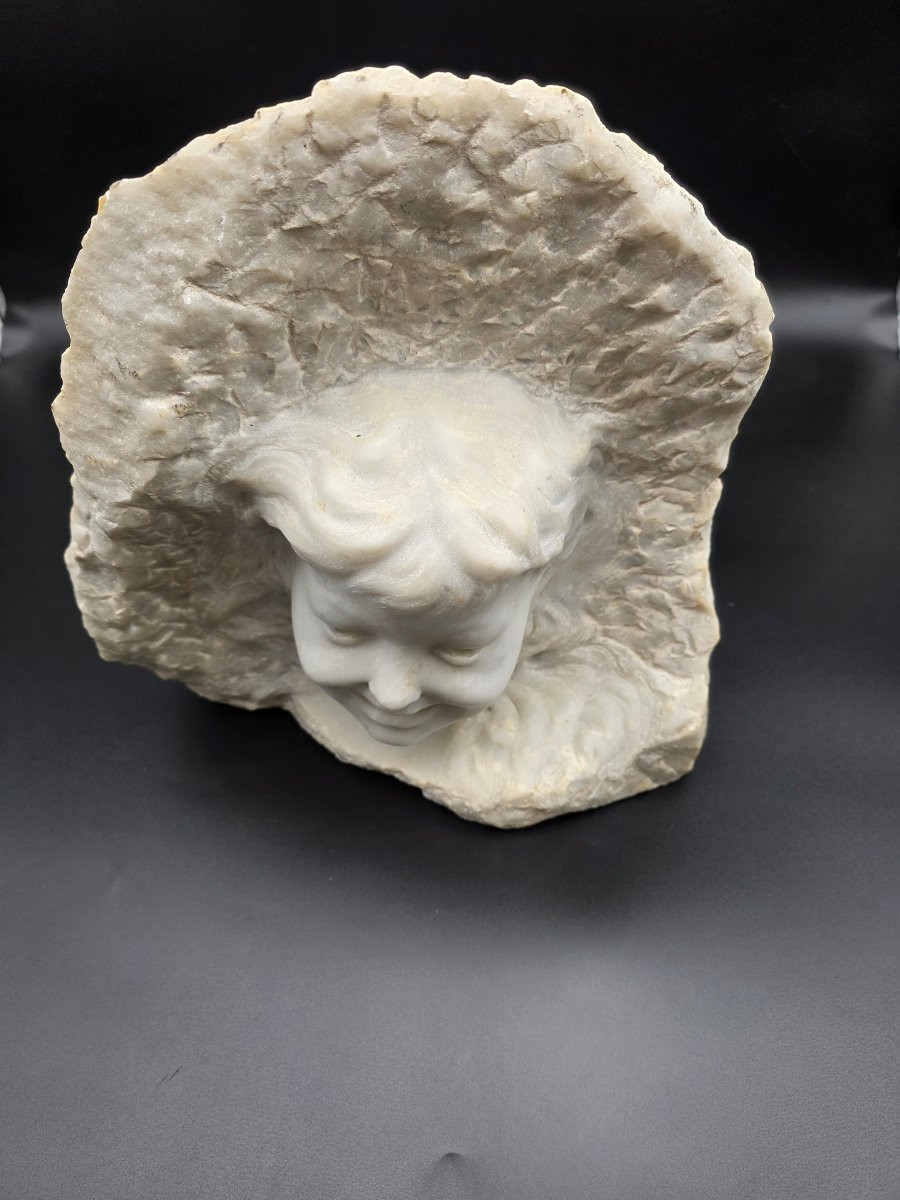 White Marble Sculpture Of A Child’s-photo-3