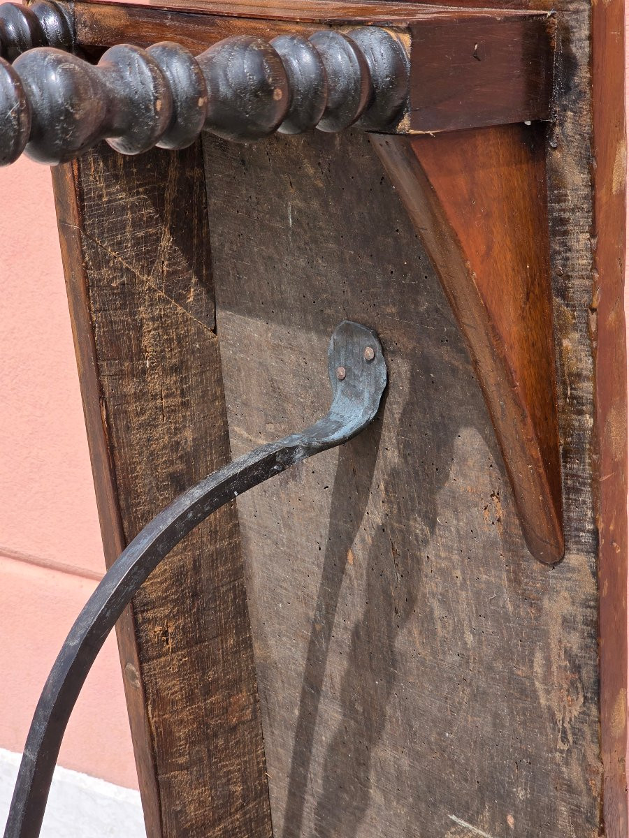 Console lombarde du XVIIIe siècle marquetée avec pieds tournés-photo-6