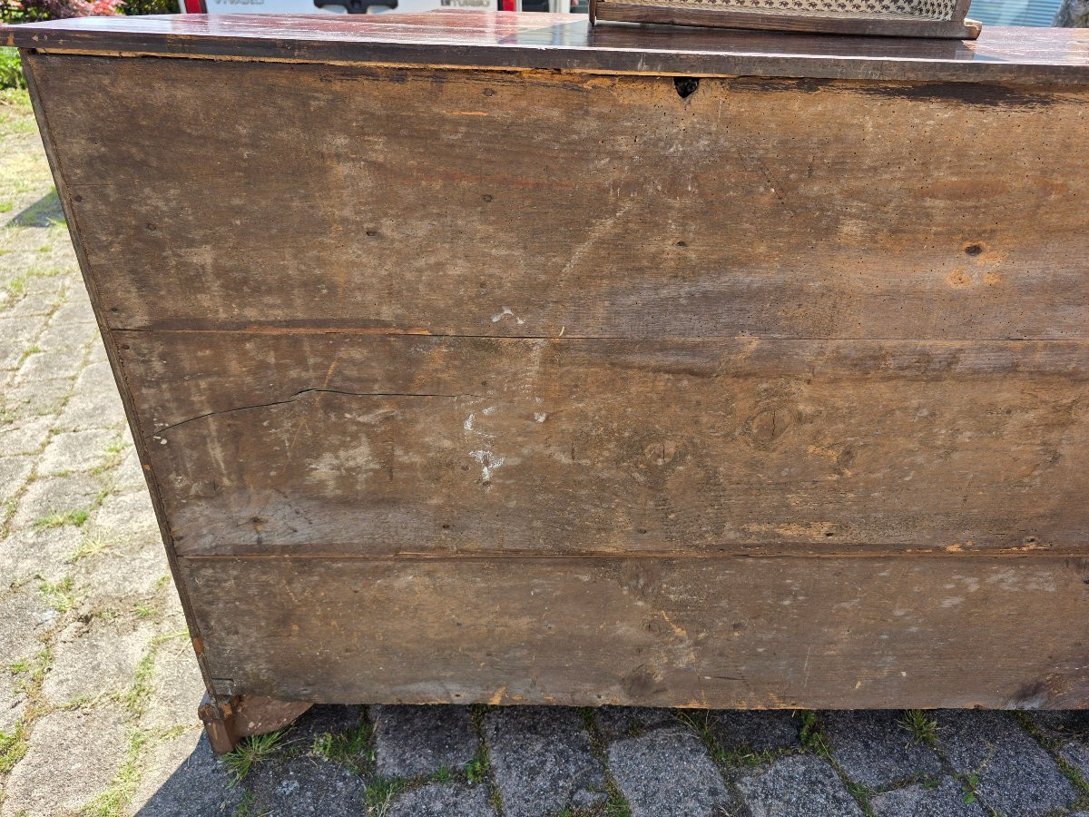 Curved Sideboard In Solid Walnut, Northern Italy, Venetian Style, Mid-19th Century-photo-6