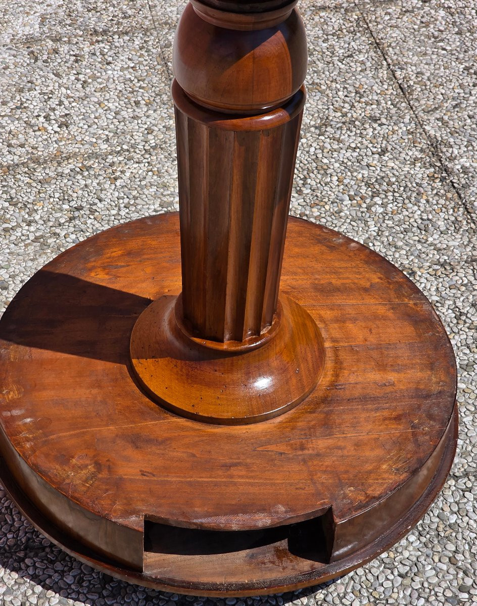 Guéridon rond en noyer vénitien avec tiroir, XIXe siècle-photo-2