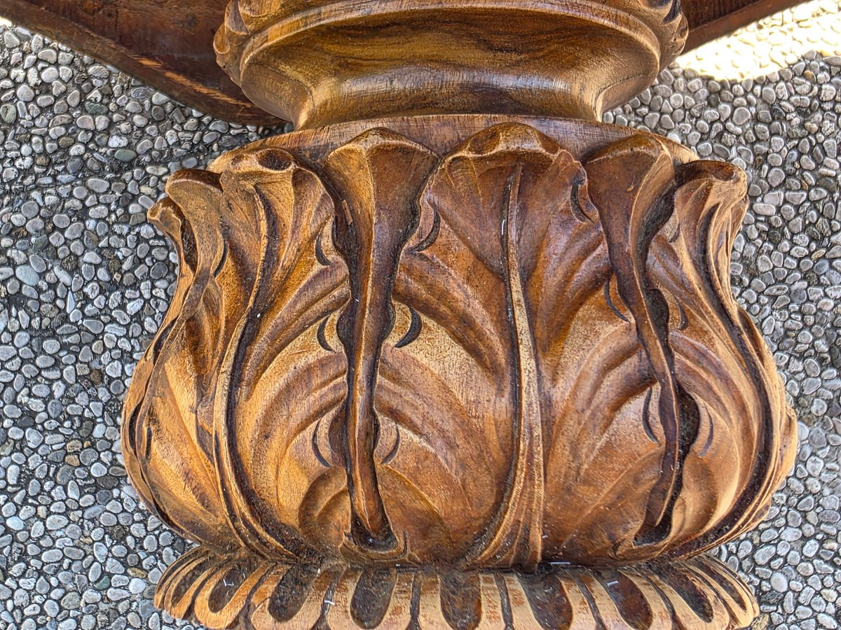 Carlo X Biscuit Table With Walnut Veneer – Italy, Mid-19th Century-photo-4