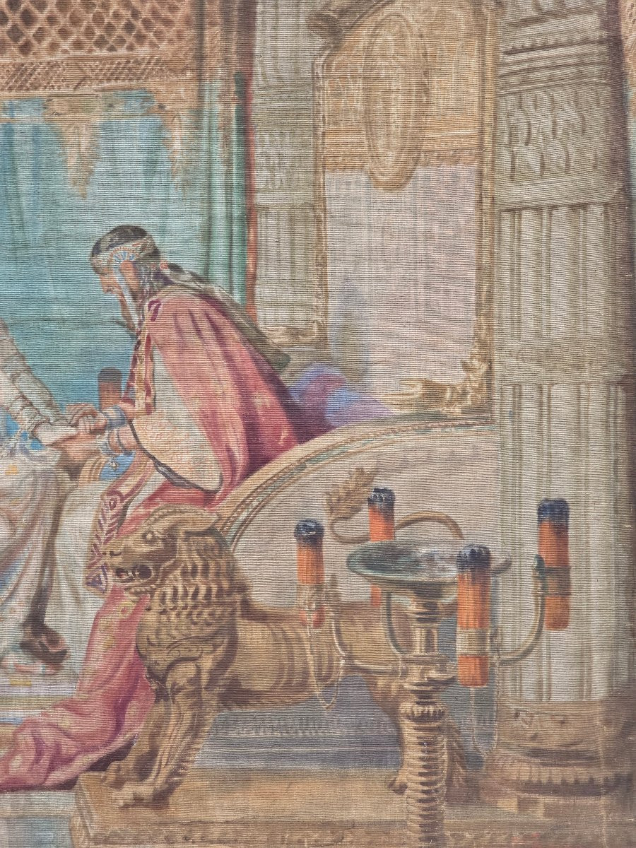 Large Orientalist Succo D’erba “the Queen Of Sheba” After Fortunino Matania-photo-2
