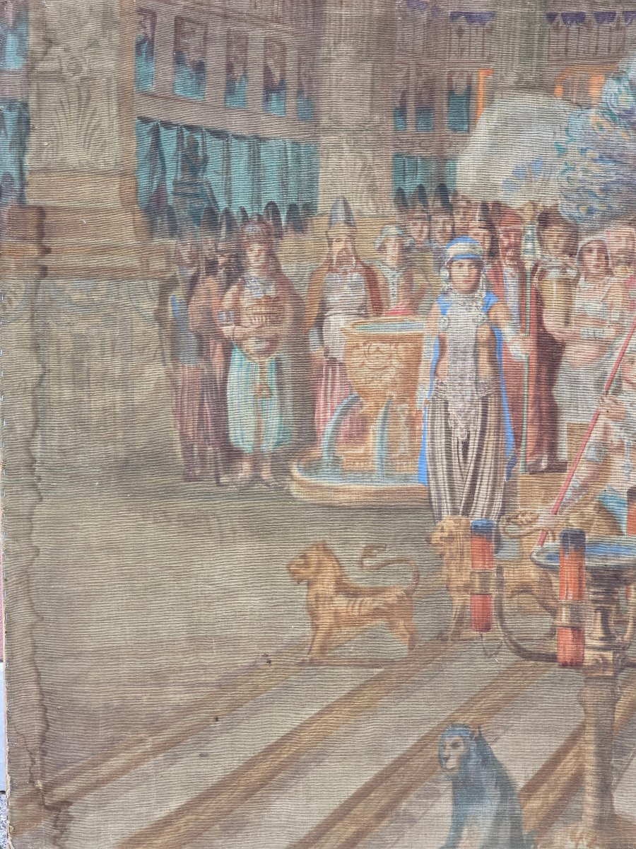 Large Orientalist Succo D’erba “the Queen Of Sheba” After Fortunino Matania-photo-3