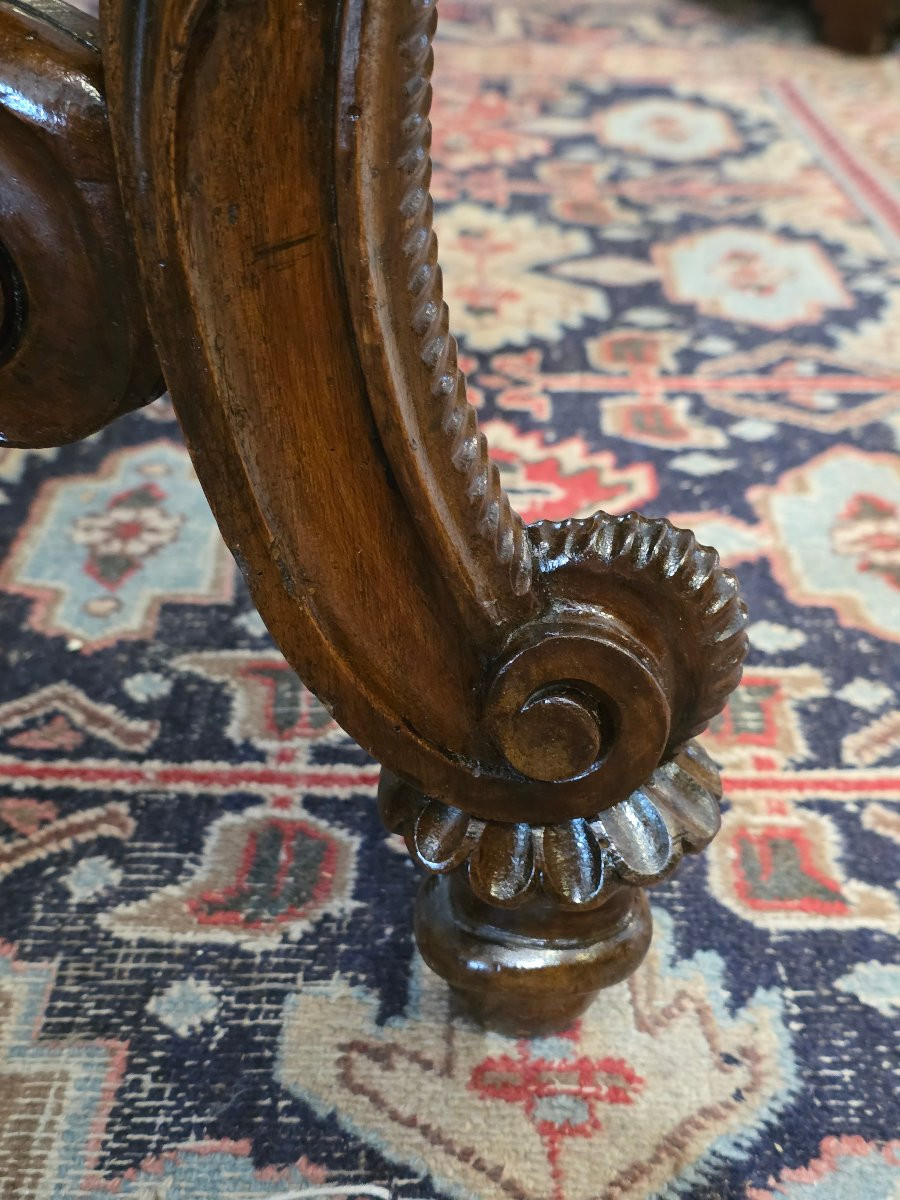 Carved Walnut Carlo X Console Table, Venetian Region, Early 19th Century-photo-2