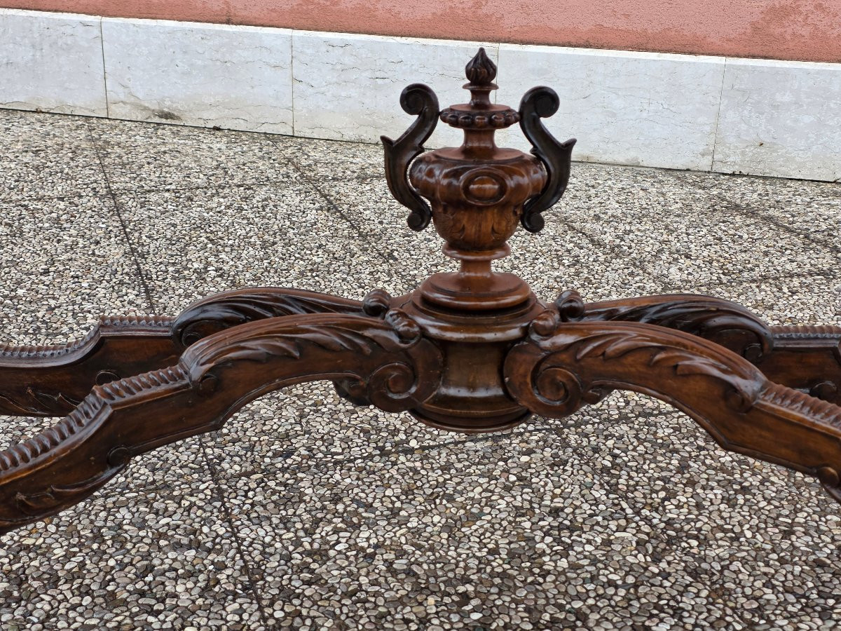 Carved Walnut Carlo X Console Table, Venetian Region, Early 19th Century-photo-4