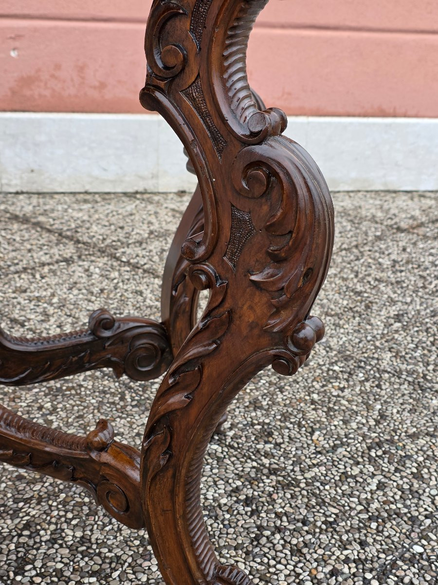 Carved Walnut Carlo X Console Table, Venetian Region, Early 19th Century-photo-8