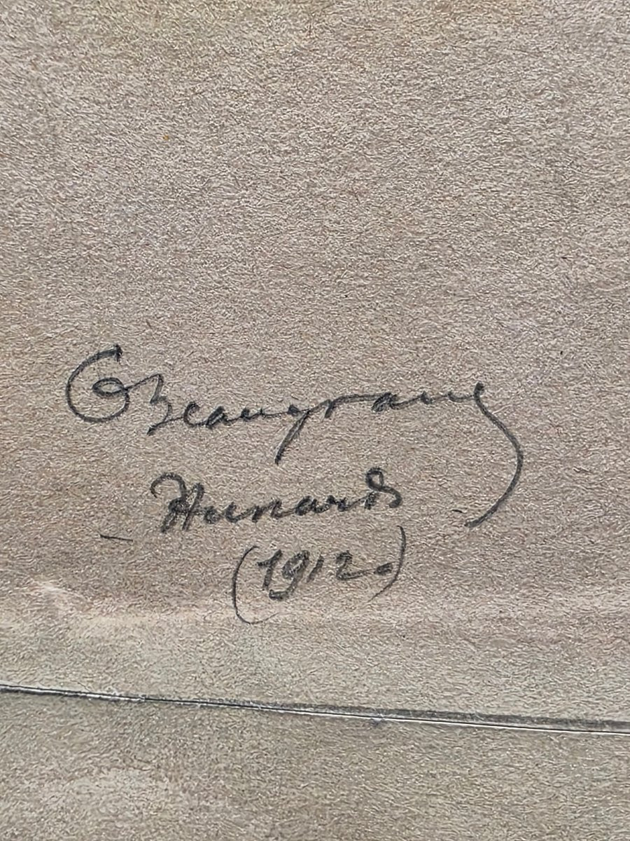 Military Watercolor Depicting Horsemen, Signed And Dated 1912-photo-2
