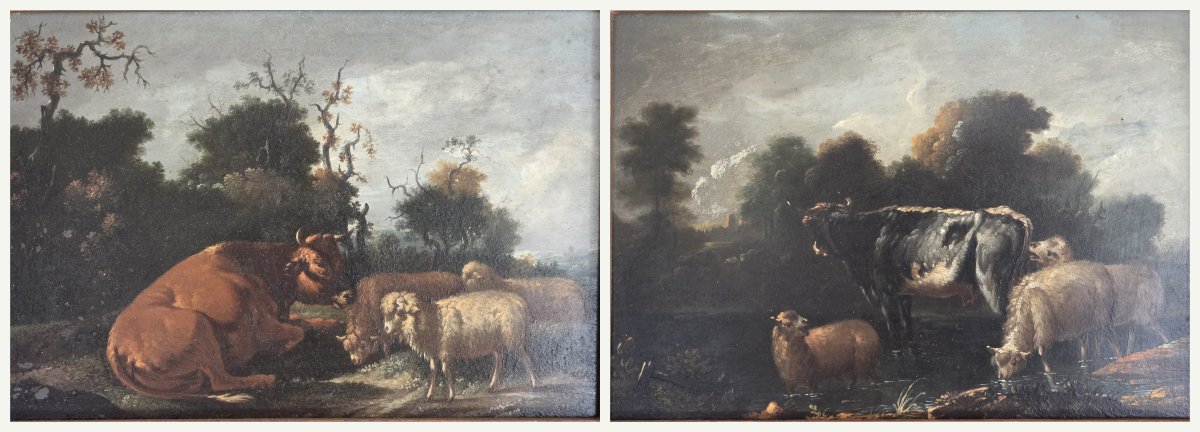 Paire de peintures sur cuivre – École flamande/hollandaise – Entourage de Michiel Carree-photo-3