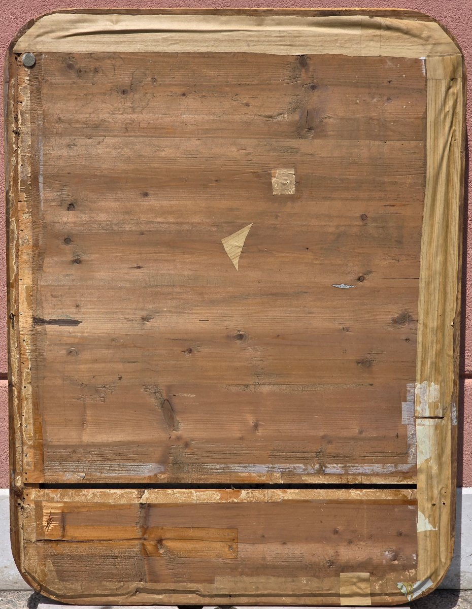 Large French Louis Philippe Mirror, Gilded With Gold Leaf, Featuring The Original Mercury Mirror-photo-3