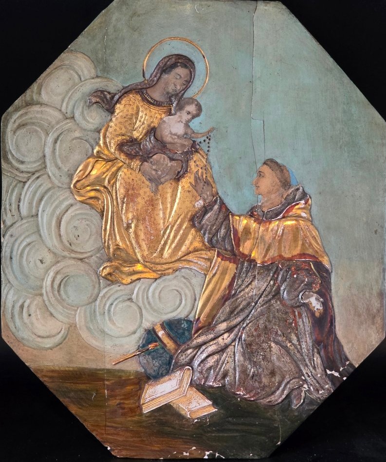 Paire de panneaux dévotionnels dorés avec scènes de la vie de la Vierge, Vénétie, fin XVIIIe si-photo-2