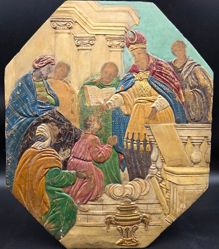 Paire de panneaux dévotionnels dorés avec scènes de la vie de la Vierge, Vénétie, fin XVIIIe si