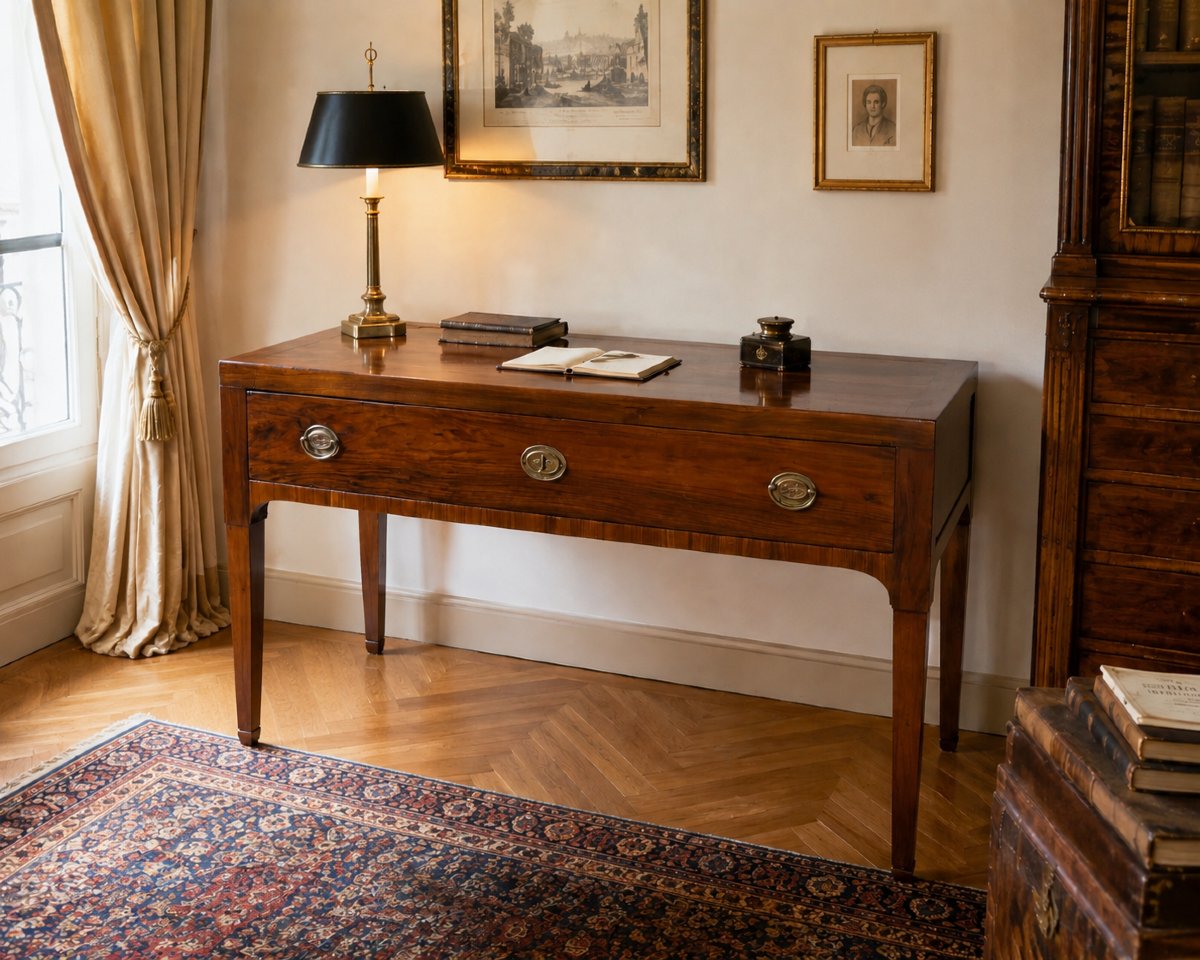 Venetian Directoire-style Writing Desk In Walnut – Vicenza Area, Early 19th Century-photo-4